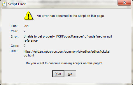 annoying internet explorer script error